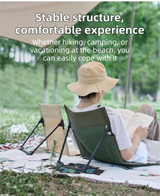 Black Portable Folding Camping Chair with Backrest & Storage-Bag - Ultra-Light Aluminum Alloy Lawn Chair, Beach & Balcony Travel Seating - Side View