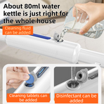3-in-1 Spray Window Squeegee with 30cm Clean-Panel & 115cm Extension Pole - Multi-functional Spray, Scrub & Squeegee Tool with 3 Microfiber Cloths