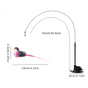 Interactive Self-Play Cat Wand with Suction Base - Automatic Bouncing Teaser Including Bell & 3 Bird Attachments(Pink)