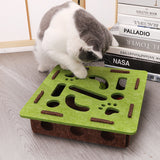 White Felt Puzzle Flower Shape Box Cat Toy with 2 Metal Bell Balls - Scratch-Resistant & Interactive Hide-and-Seek Toy, Brain Stimulating Fun - 45-Degree Angle