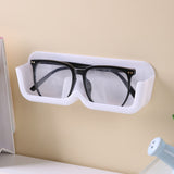 3-Pack Wall-Mounted Glasses Organizer - PET Bedside Bathroom Eyewear Storage Shelf, Anti-Pressure & Space-Saving(White)