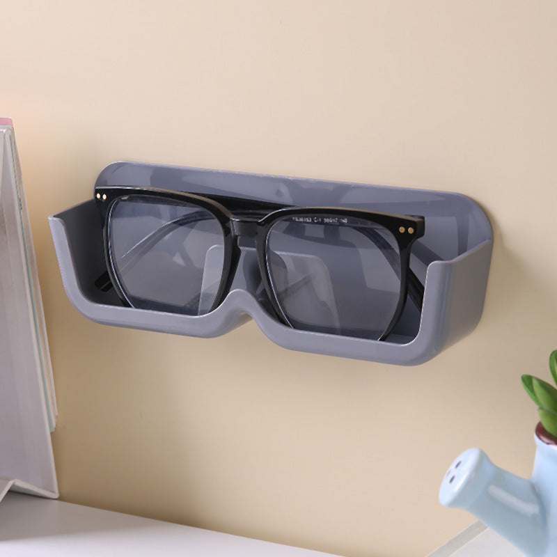 3-Pack Wall-Mounted Glasses Organizer - PET Bedside Bathroom Eyewear Storage Shelf, Anti-Pressure & Space-Saving(Grey)