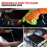 4-Pack 33x40cm Reusable Drip Guard for Ovens, Grills & Microwaves - High-Temperature Resistant Fiberglass Baking Sheet, Heavy Duty & Easy Clean - Side View