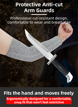 One-Pair 5 Level Cut-Resistant Arm Protection Sleeves(40CM) - Anti-Slash & Anti-Puncture Heavy Duty Safety Guard for Butchering & Construction - Front View