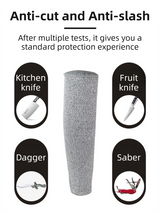 One-Pair 5 Level Cut-Resistant Arm Protection Sleeves(55CM) - Anti-Slash & Anti-Puncture Heavy Duty Safety Guard for Butchering & Construction