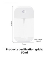 3-Pack Ultra-Slim 50ml Card-Style Travel Spray Bottle with Blue Silicone Sleeve - Portable ABS/PETG Refillable Hydration Sprayer - Front View