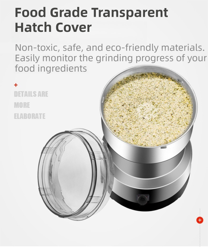 Compact Electric Grinder and Pulverizer - Multi-Functional Ultra-Fine Kitchen Mill for Nut, Grains, Spices, Coffee Beans