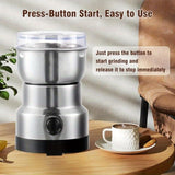 Compact Electric Grinder and Pulverizer - Multi-Functional Ultra-Fine Kitchen Mill for Nut, Grains, Spices, Coffee Beans - Rear View