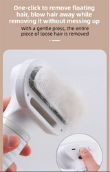 White 6-in-1 Pet Grooming Hair Dryer with Noise-Reduction - Lightweight Handheld Blow Dryer & Mist Slicker Brush - 3-Speed Temperature Control, One-Click Deshedding & Painless Massage - Rear View