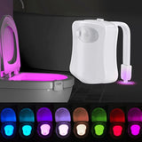 2-Pack 8-Color LED Toilet Night Light - Universal Fit Smart Motion Activated Bathroom Bowl Light, Multi-Color Cycle & Fixed Mode