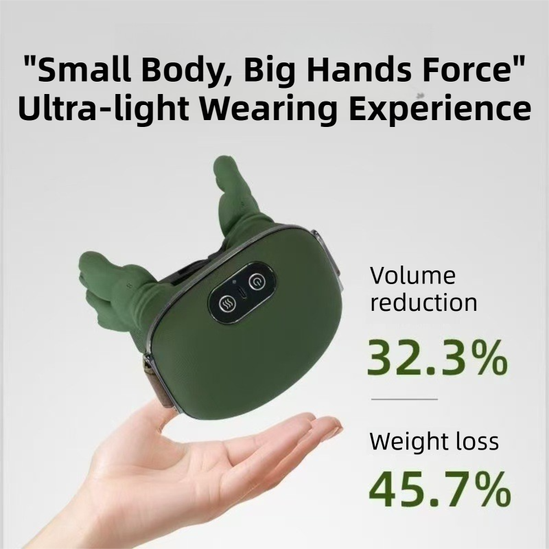 Wireless 4D Bionic 10-Fingers Shoulder & Neck Massager - EMS Micro-current & Vibration Neck Reliever with 2-Level Red Light Heat