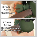 Wireless 4D Bionic 10-Fingers Shoulder & Neck Massager - EMS Micro-current & Vibration Neck Reliever with 2-Level Red Light Heat - 45-Degree Angle