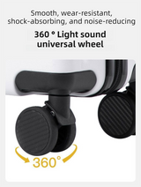 Black 14 Inch Lightweight Carry-on Luggage for heights under 1.6m - Underseat & Overhead Cabin Hardside Suitcase with Cup Holder & Phone Stand - Low Angle