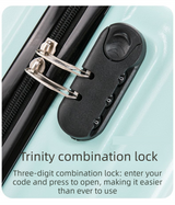 Black 16 Inch Lightweight Carry-on Luggage for heights under 1.6m - Underseat & Overhead Cabin Hardside Suitcase - Rear View