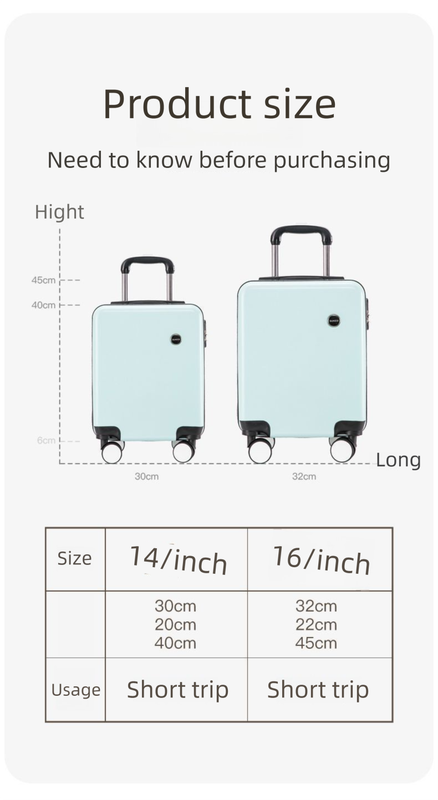 Yellow 16 Inch Lightweight Carry-on Luggage for heights under 1.6m - Underseat & Overhead Cabin Hardside Suitcase