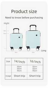 Yellow 16 Inch Lightweight Carry-on Luggage for heights under 1.6m - Underseat & Overhead Cabin Hardside Suitcase with Cup Holder & Phone Stand