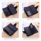Blue Large Capacity Long Wallet Frosted PU Leather Clutch Bag with 14 Card Slots and Zipper Compartment fits Smartphone for Everyday Use Australia