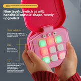 2 Pack Green AI Tic-Tac-Toe Handheld Game Electronic Logic Training Machine with 9 Game Modes and Light-up Buttons for Kids Age 3+ Australian Home Travel - Top-Down View