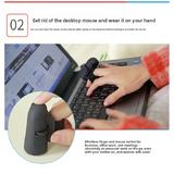 Black Wireless Finger Mouse Rechargeable 2.4G Ring Mouse for Laptop Tablet Smartphone Ergonomic Mini Mouse for Mobile Office and Travel Australian Lifestyle - 45-Degree Angle