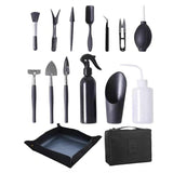 Black 13 Piece Succulent Gardening Tool Set with 50x50cm Repotting Mat and Storage Bag for Indoor Miniature Plant Care Home Gardening Gift Australia