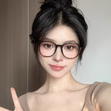 3 Pack Grey Women's Blue Light Blocking Glasses Non-Prescription 0 Degree Large Frame Lightweight Eyewear for Computer Gaming Office Australian Fashion - Front View