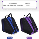 Red 3-Compartment Roller Skate Bag Breathable Mesh Ice Skate Carrier with Adjustable Shoulder Strap for Kids and Adults Australian Sports Accessories - Side View