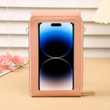 Blue Touch Screen Crossbody Phone Bag for Women Small Shoulder Purse with Dual Zippers and Card Slots Compact Travel Pouch Australian Lifestyle - Front View