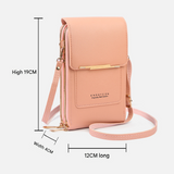 Blue Touch Screen Crossbody Phone Bag for Women Small Shoulder Purse with Dual Zippers and Card Slots Compact Travel Pouch Australian Lifestyle - Top-Down View