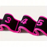 Pink 3 Pack Multi-Loop Yoga Stretching Strap with Numbered Sections 90cm Elastic Resistance Band for Dance Pilates Body Sculpting Australian Fitness Gear - Front View