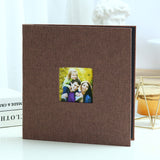 Coffee color Linen Self-Adhesive Photo Album DIY Scrapbook with Cover Window 11x10.6 Inch for Family Wedding Travel Memories Preservation Australian Home