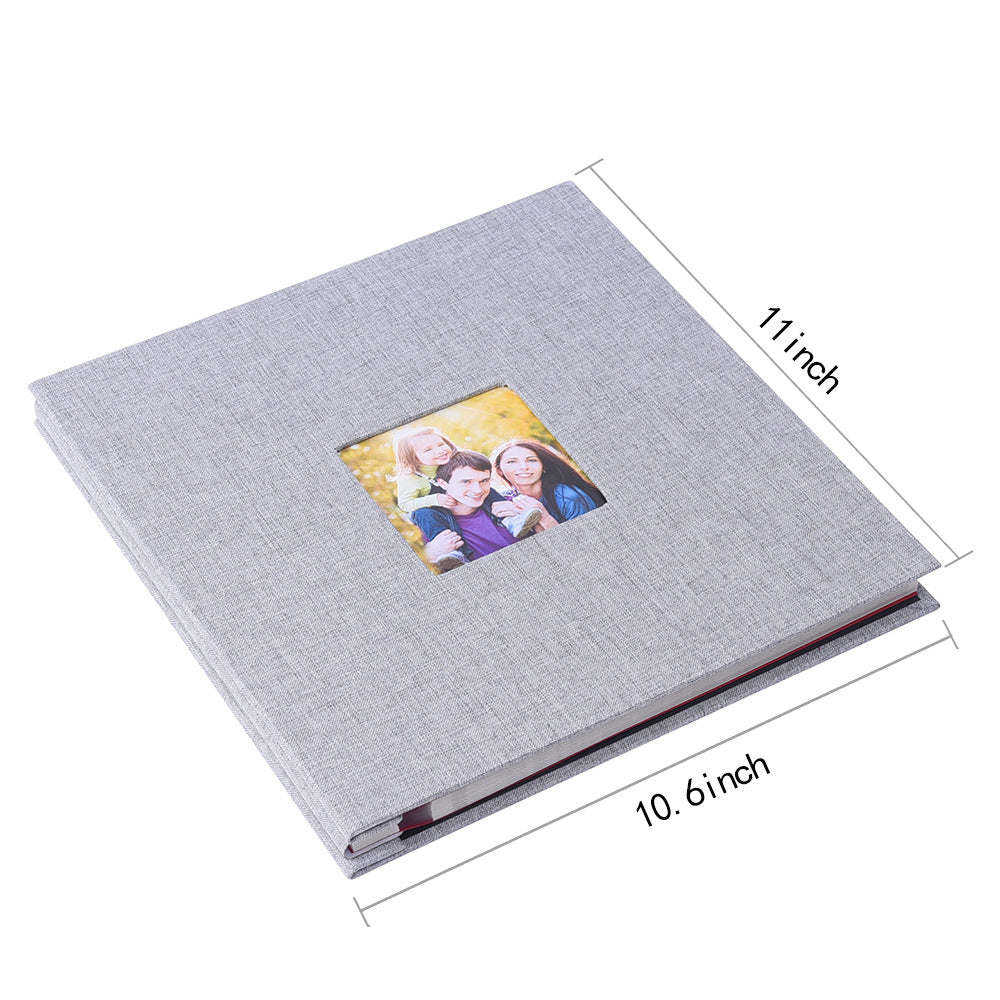 Dark purple Linen Self-Adhesive Photo Album DIY Scrapbook with Cover Window 11x10.6 Inch for Family Wedding Travel Memories Preservation Australian Home