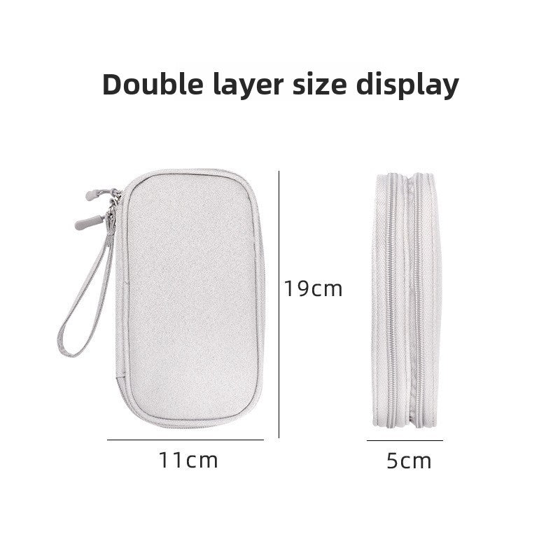 2-PCS Pink Double Layer Travel Electronics Organizer Bag Waterproof Cable Pouch for Power Bank and Phone Portable Storage for Australians