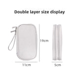 2-PCS Pink Double Layer Travel Electronics Organizer Bag Waterproof Cable Pouch for Power Bank and Phone Portable Storage for Australians