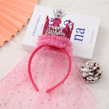 Rose red 2-Pack Tulle Crown Headbands with 