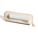 2-Pcs White Transparent Makeup Brush Case – Portable Zippered Cosmetic Pouch with Clear Window for Travel and Daily Use in Australia