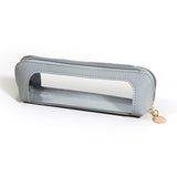 2-Pcs Grey Transparent Makeup Brush Case – Portable Zippered Cosmetic Pouch with Clear Window for Travel and Daily Use in Australia