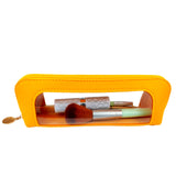 2-Pcs Yellow Transparent Makeup Brush Case – Portable Zippered Cosmetic Pouch with Clear Window for Travel and Daily Use in Australia