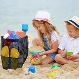 2-PCS Beige Mesh Beach Tote Bag – Large Capacity Swim Gear Organizer with Multiple Pockets for Shoes, Swimsuits, and Essentials