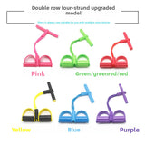 Blue Home Multi-Function Foot Pedal Resistance Trainer – 4-Strand Elastic Pull Rope for Abdominal Exercise, Sit-Up Assistance, and Full-Body Fitness (Unisex)