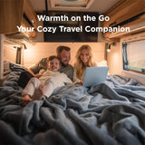 Grey Ultra-Soft Coral Fleece Blanket – Lightweight Summer Throw for Office Naps, Air Conditioning, and Cozy Home Use(120*200cm) - Top-Down View