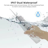 Green Portable Water Flosser Oral Irrigator with 230ml Tank and 3 Modes Rechargeable IPX7 Waterproof Teeth Cleaner for Australian Home and Travel Use - Side View