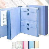 Blue Important Document Organizer Folder with 10 Manila Envelopes and Acid-Free Paper for Home Office Estate Planning and Aussie Travel - Front View