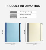 Blue Important Document Organizer Folder with 10 Manila Envelopes and Acid-Free Paper for Home Office Estate Planning and Aussie Travel - 45-Degree Angle
