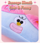 Purple Funny Plush Big Eye Monster Pencil Case with DIY Messy Hair Large Capacity Stationery Pouch for Australian Students and School Gift - Front View