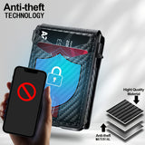 Carbon Fiber Slim Bifold Wallet for Men with RFID Blocking Pop-up Card Ejector and Magnetic Closure Minimalist Design for Australian Daily Use