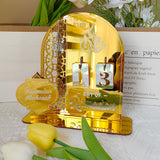 White Acrylic Desktop Holiday Countdown Ornament with Mirrored Finish and Interchangeable Numbers 20cm x 20cm Festive Home Decoration(BT268) - Front View