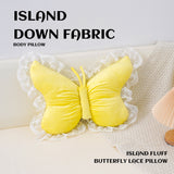 Brown Elegant Butterfly Lace Throw Pillow 60x45cm Soft Decorative Cushion for Sofa Bedroom Office and Car Comfort Backrest Accessory - Front View