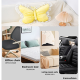 Brown Elegant Butterfly Lace Throw Pillow 60x45cm Soft Decorative Cushion for Sofa Bedroom Office and Car Comfort Backrest Accessory - Top-Down View