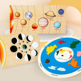 The Eight Planets 0.42 Educational Wooden Cognitive Matching Puzzle Toy for Kids Early Learning and Fine Motor Skill Development, Durable Preschool Accessory - Front View