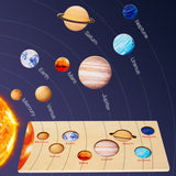 The Eight Planets 0.42 Educational Wooden Cognitive Matching Puzzle Toy for Kids Early Learning and Fine Motor Skill Development, Durable Preschool Accessory - Top-Down View